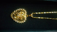 Load image into Gallery viewer, 18K Gold Plated Heart/Rose Necklace