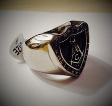 Load image into Gallery viewer, Stainless Steel Masonic Ring With CZ