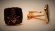 Load image into Gallery viewer, Black &amp; Gold Cufflinks
