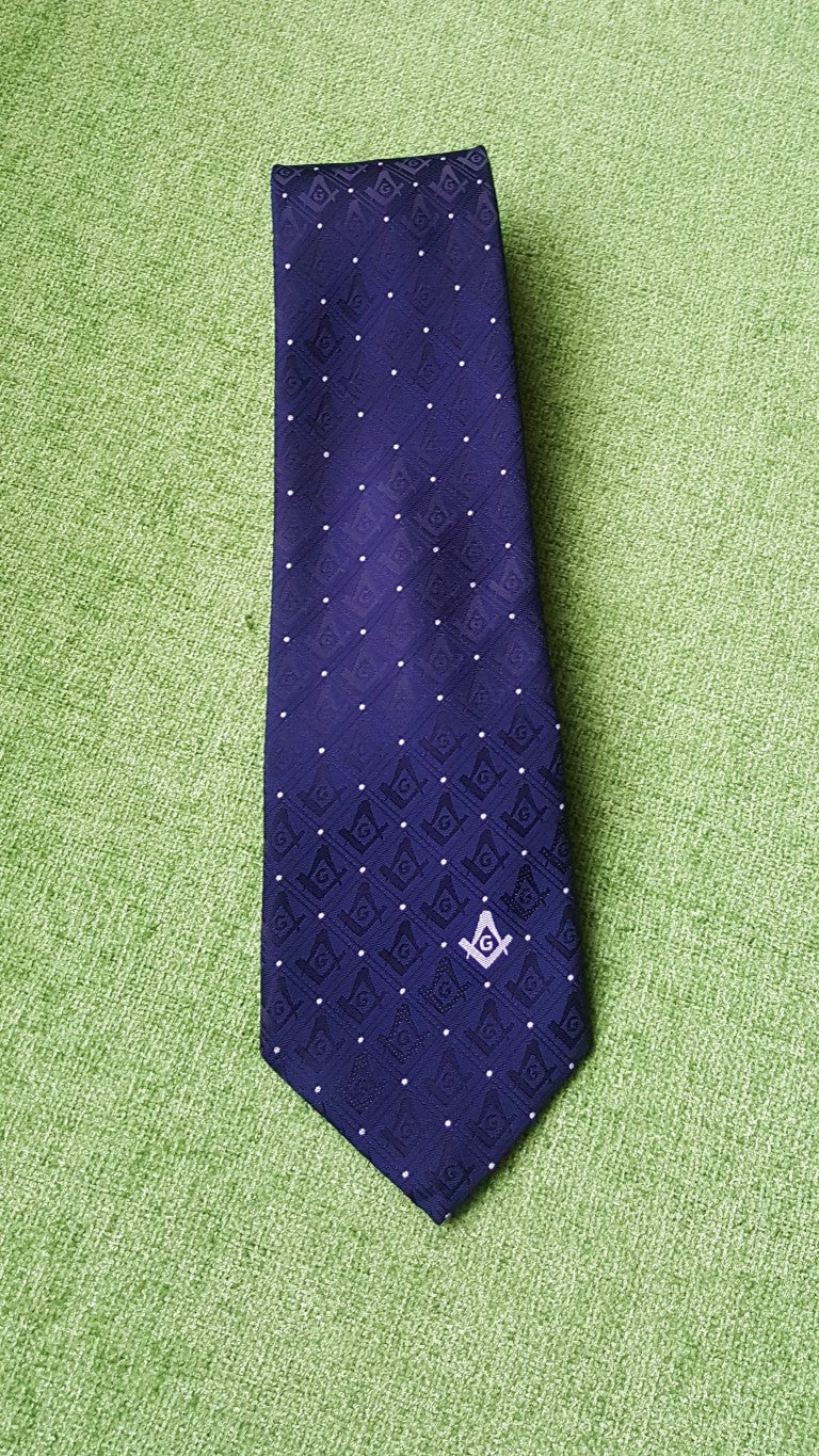 Blue & Black Masonic Tie