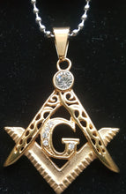 Load image into Gallery viewer, Masonic Diamante Square &amp; Compasses Pendant
