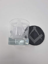 Load image into Gallery viewer, Etched glass and coaster set
