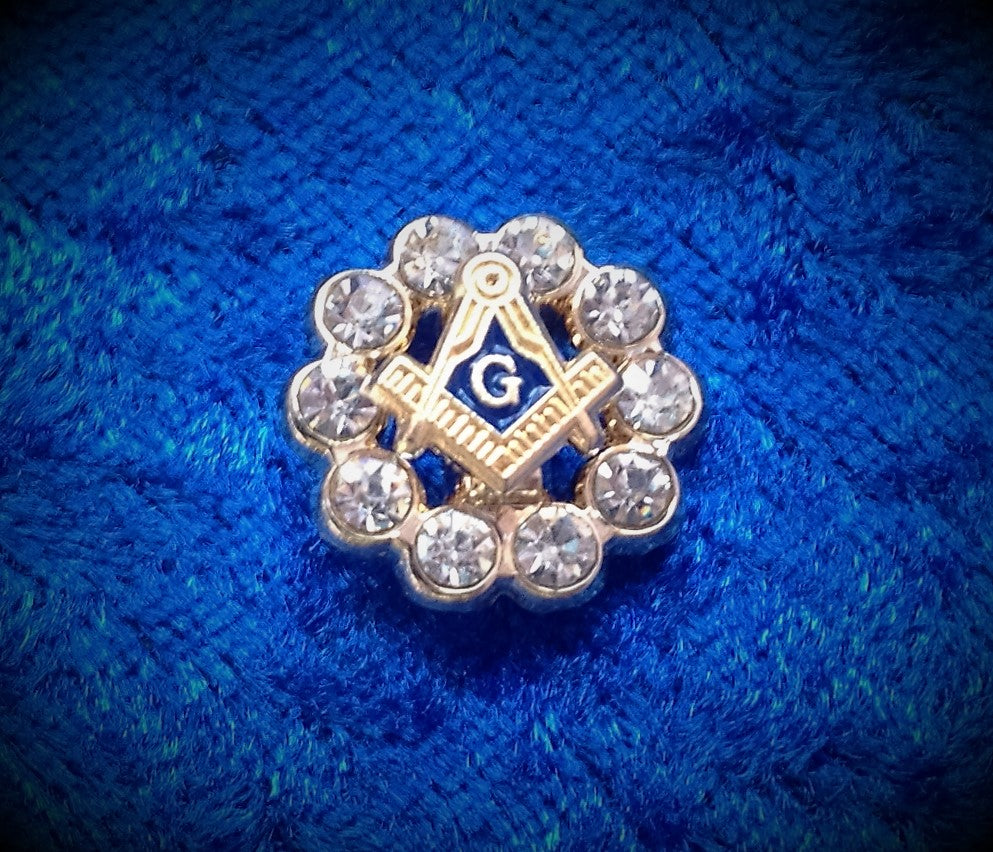 Rhinestone Masonic Pin Brooch