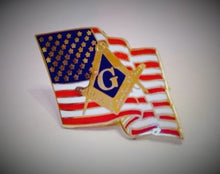 Load image into Gallery viewer, American Flag Masonic Pin
