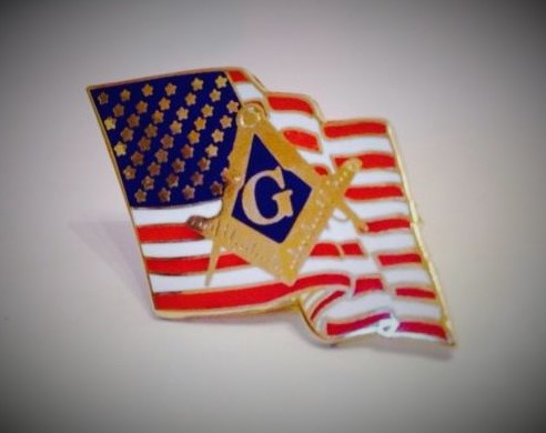 American Flag Masonic Pin
