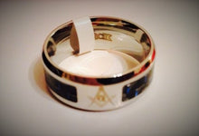 Load image into Gallery viewer, Silver Plated Masonic Wedding Style Ring
