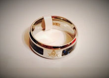 Load image into Gallery viewer, Silver Plated Masonic Wedding Style Ring
