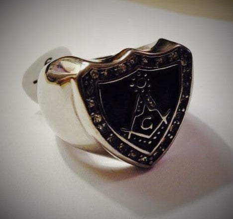 Stainless steel masonic on sale rings